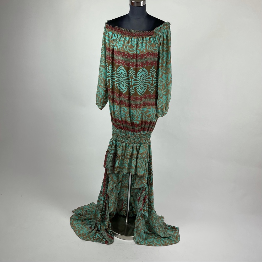 Off Shoulder High Low Smocked Dress - Picture 5 of 8
